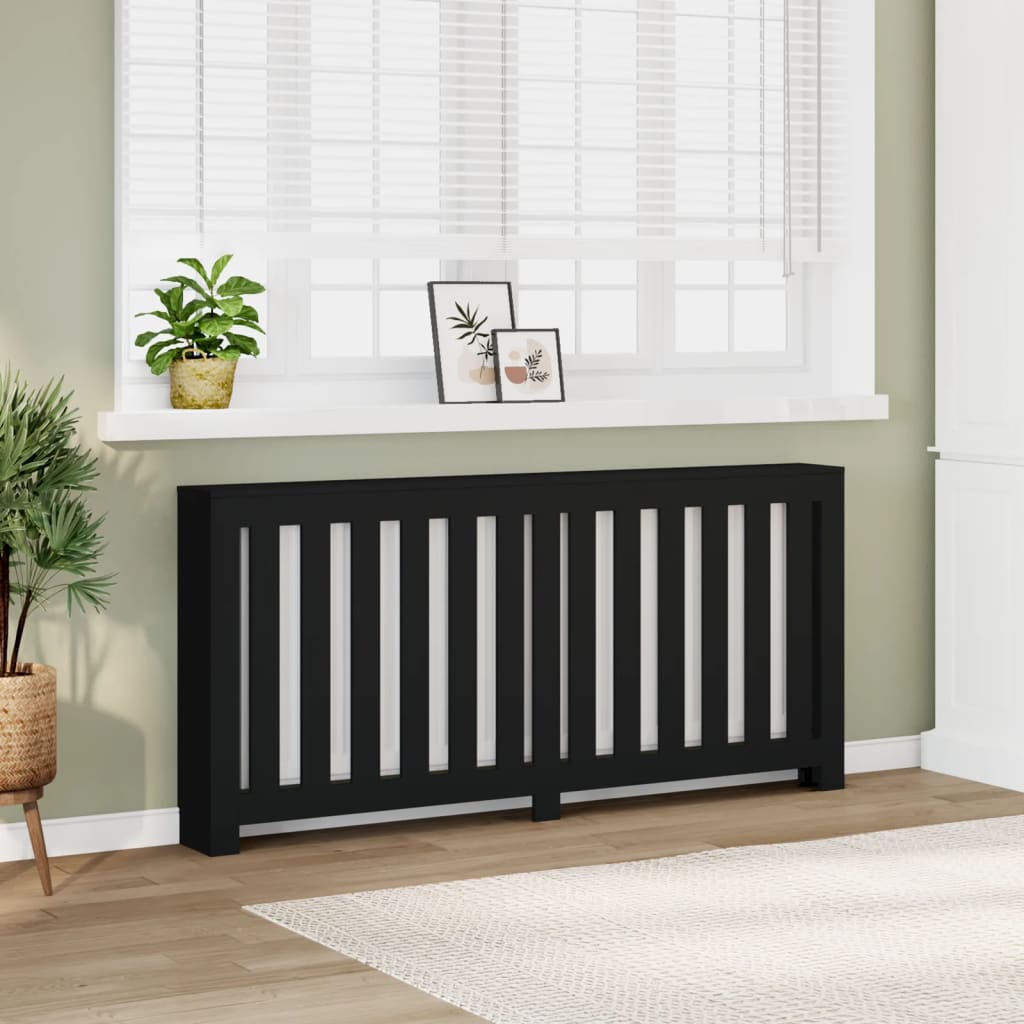 radiatorskjuler 175x20x82 cm konstrueret træ sort