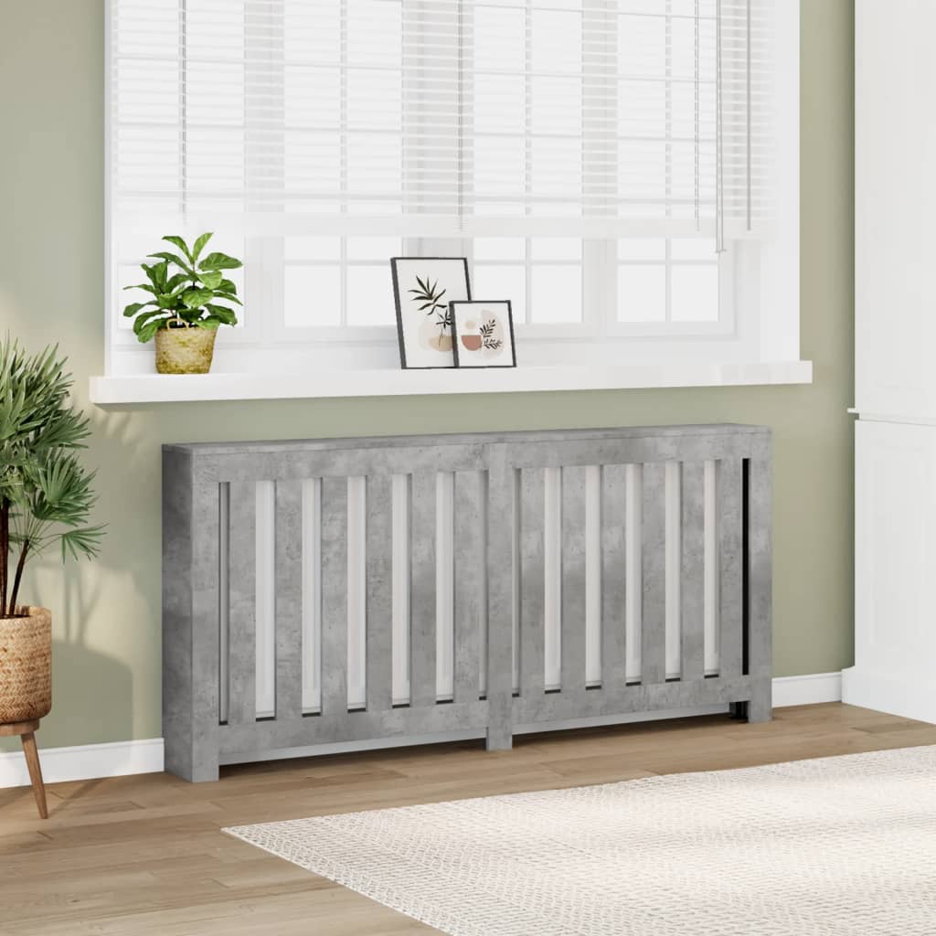 Radiatorcover Betongrå 175 x 20 x 82 cm Konstrueret træ