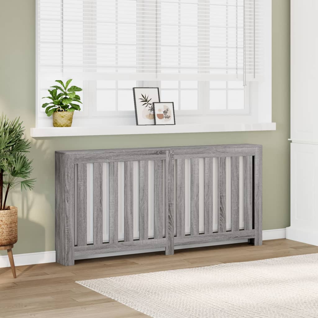 radiatorskjuler 175x20x82 cm konstrueret træ grå sonoma-eg