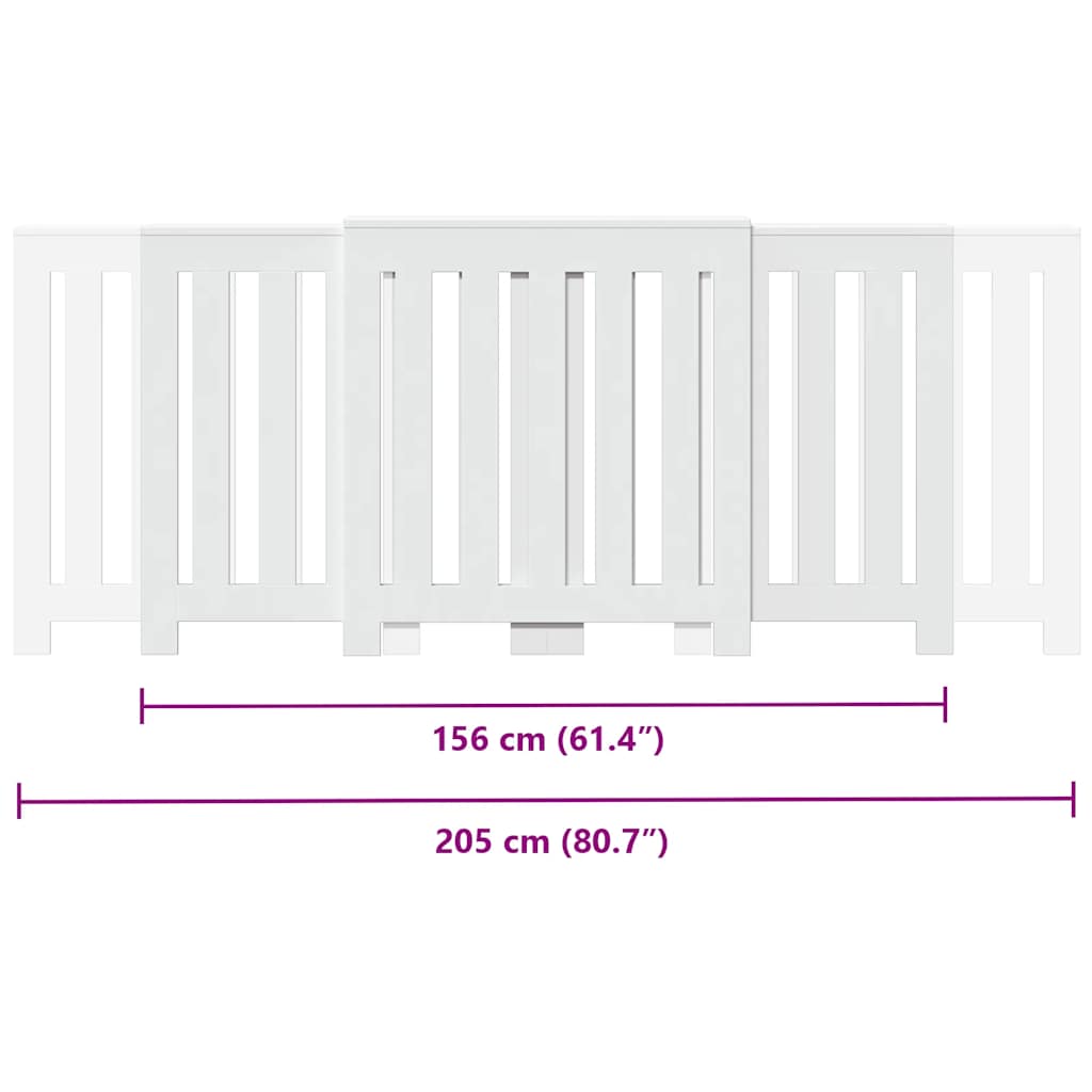 radiatorskjuler 205x21,5x83,5 cm konstrueret træ hvid