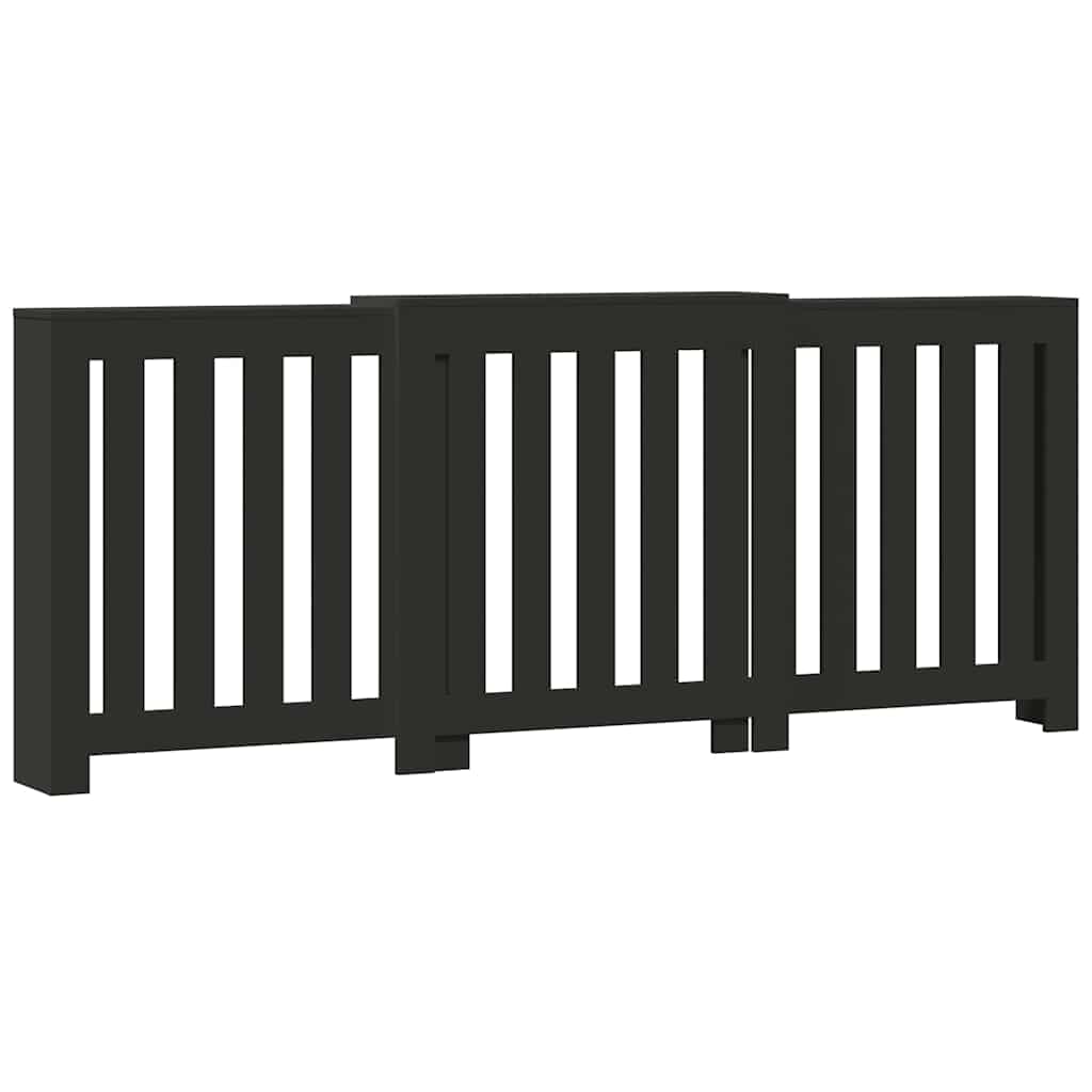 radiatorskjuler 205x21,5x83,5 cm konstrueret træ sort