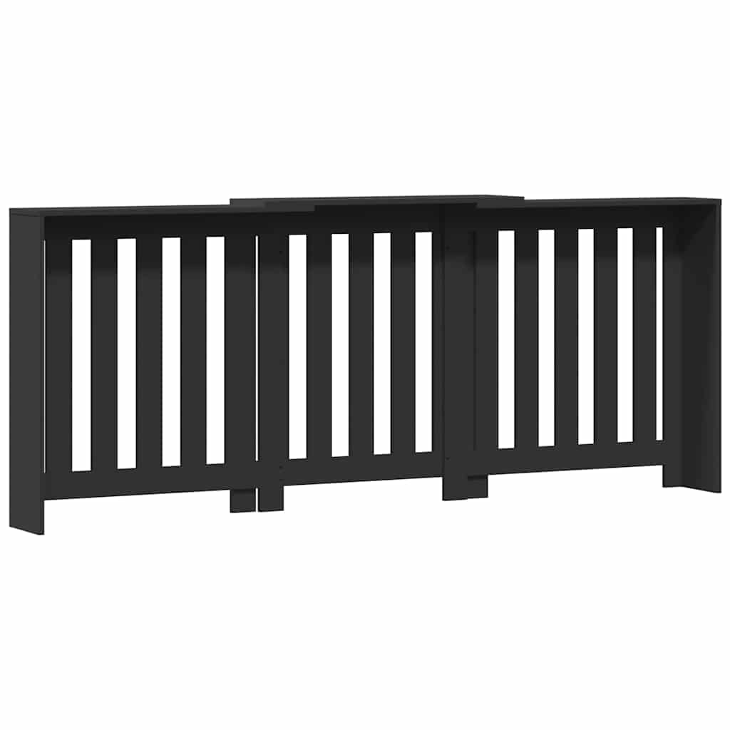 radiatorskjuler 205x21,5x83,5 cm konstrueret træ sort