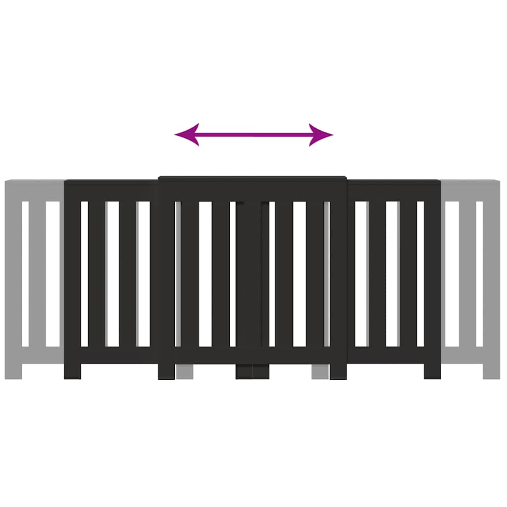 radiatorskjuler 205x21,5x83,5 cm konstrueret træ sort