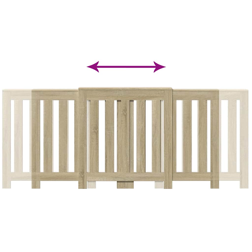 radiatorskjuler 205x21,5x83,5 cm konstrueret træ sonoma-eg