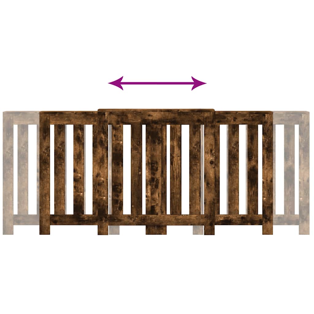 radiatorskjuler 205x21,5x83,5 cm konstrueret træ røget egetræ