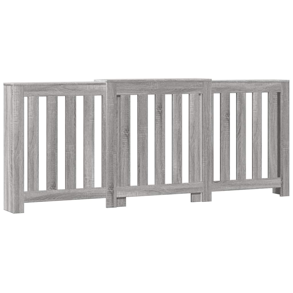 radiatorskjuler 205x21,5x83,5 cm konstrueret træ grå sonoma-eg