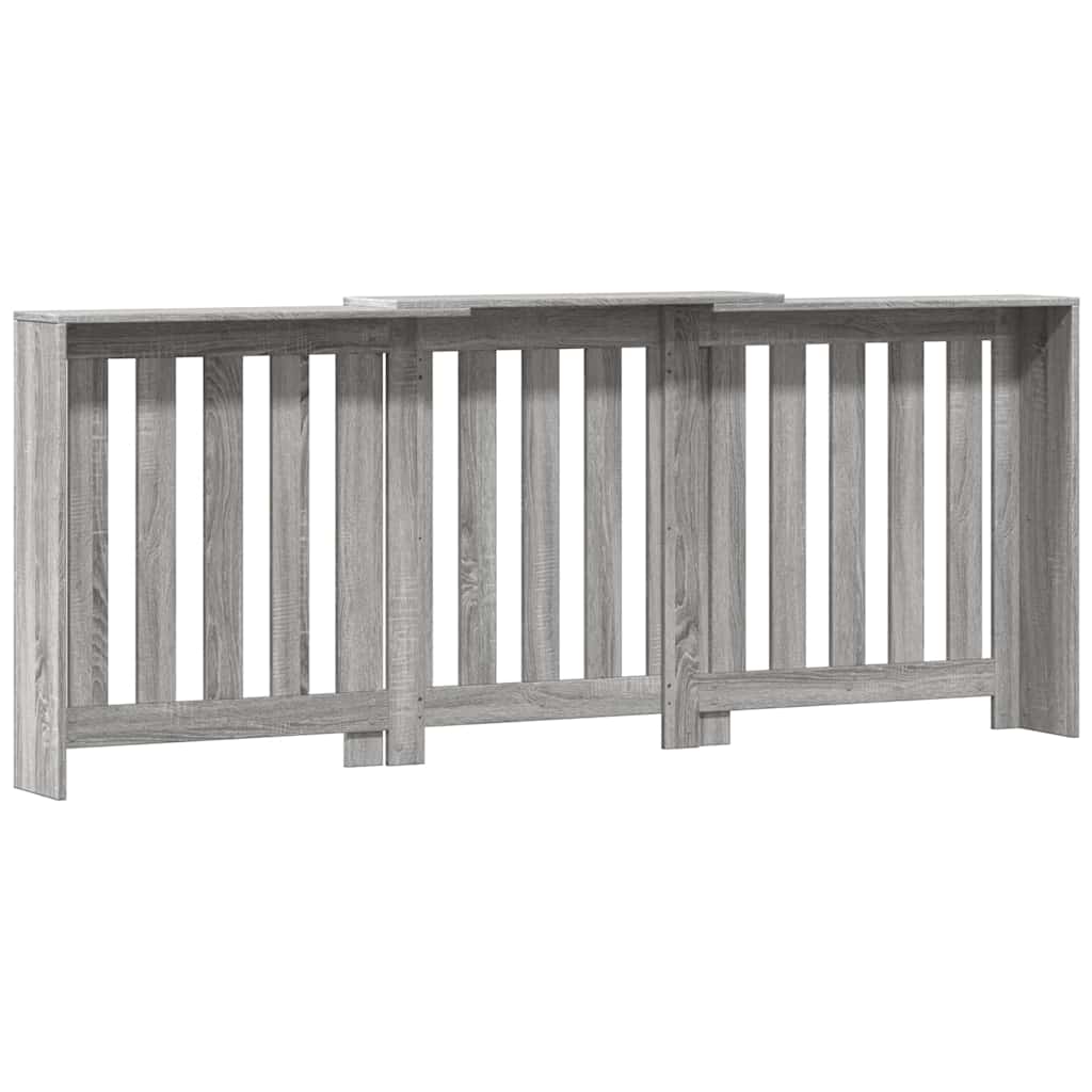 radiatorskjuler 205x21,5x83,5 cm konstrueret træ grå sonoma-eg