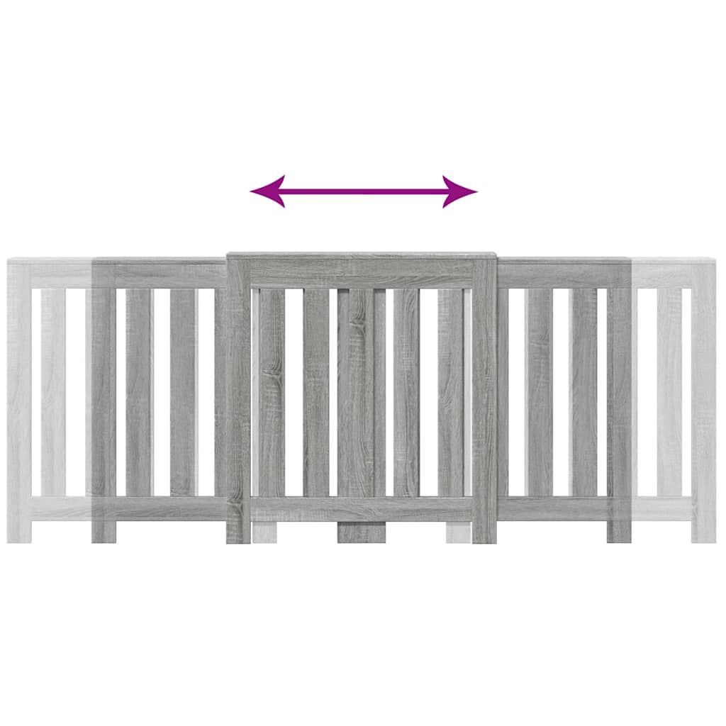 radiatorskjuler 205x21,5x83,5 cm konstrueret træ grå sonoma-eg