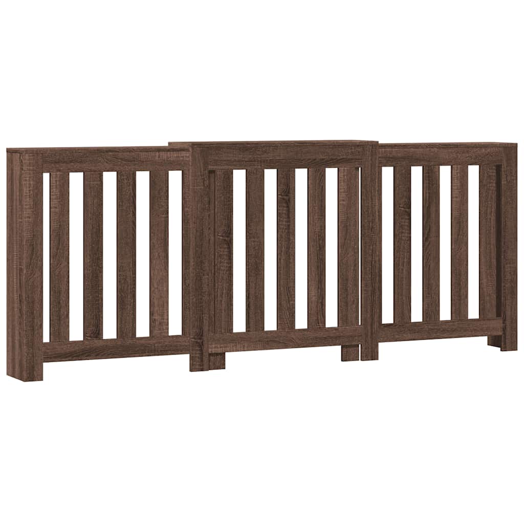 radiatorskjuler 205x21,5x83,5 cm konstrueret træ brun egetræ