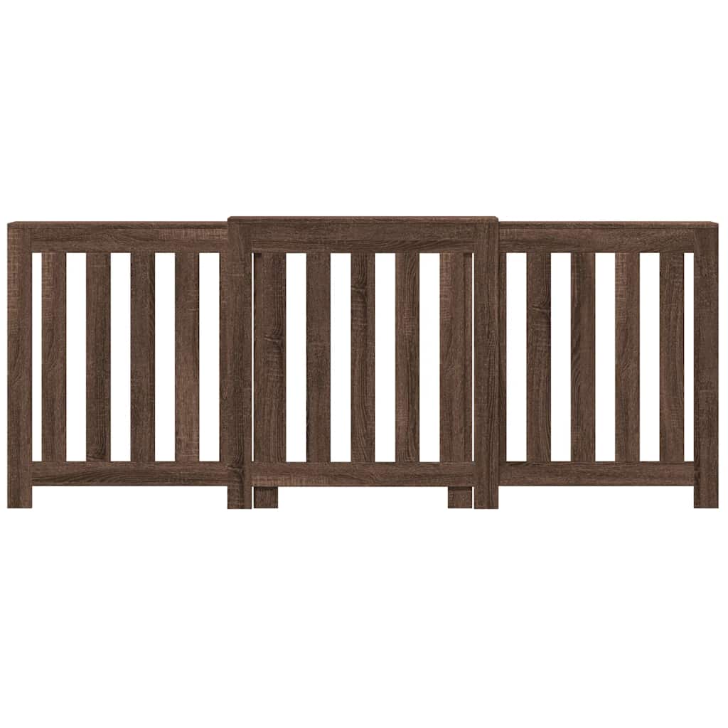 radiatorskjuler 205x21,5x83,5 cm konstrueret træ brun egetræ