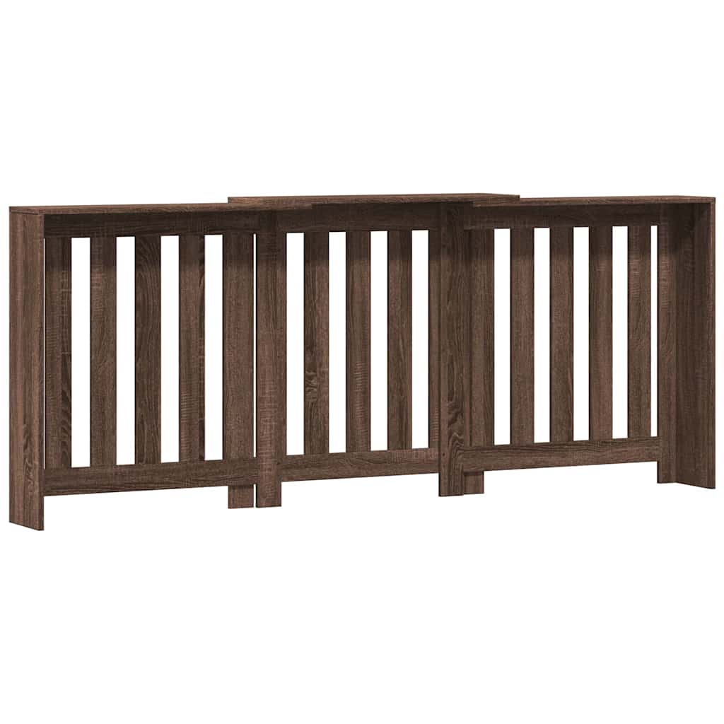 radiatorskjuler 205x21,5x83,5 cm konstrueret træ brun egetræ