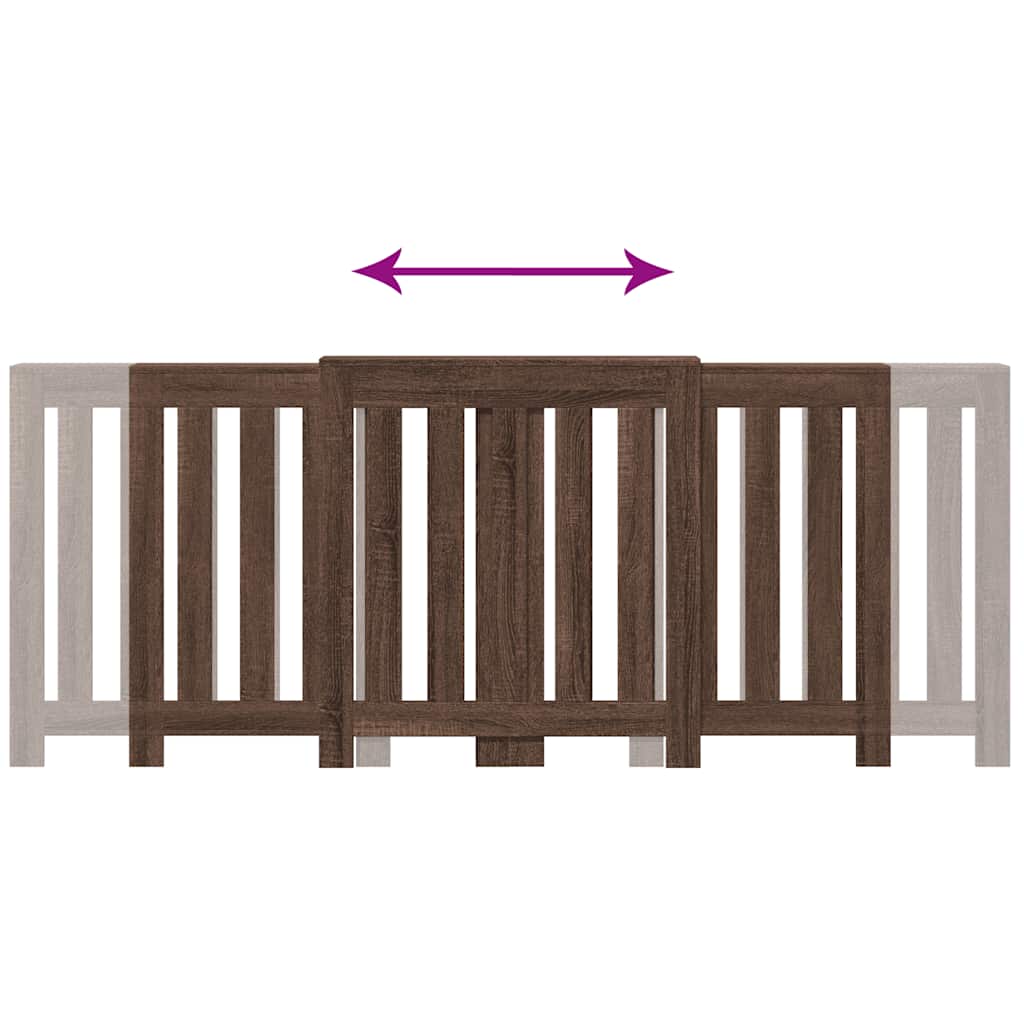 radiatorskjuler 205x21,5x83,5 cm konstrueret træ brun egetræ