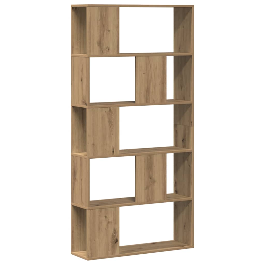 bogreol 80,5x23,5x162,5 cm 5 hylder konstrueret træ eg
