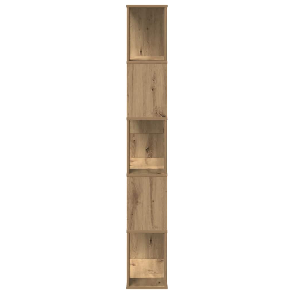 bogreol 80,5x23,5x162,5 cm 5 hylder konstrueret træ eg