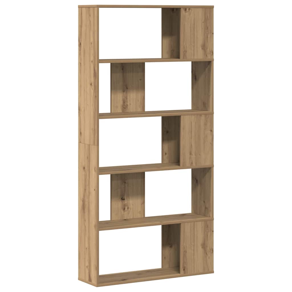 bogreol 80,5x23,5x162,5 cm 5 hylder konstrueret træ eg