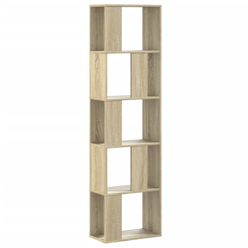 bogreol 45x23,5x162,5 cm 5 hylder konstrueret træ sonoma-eg