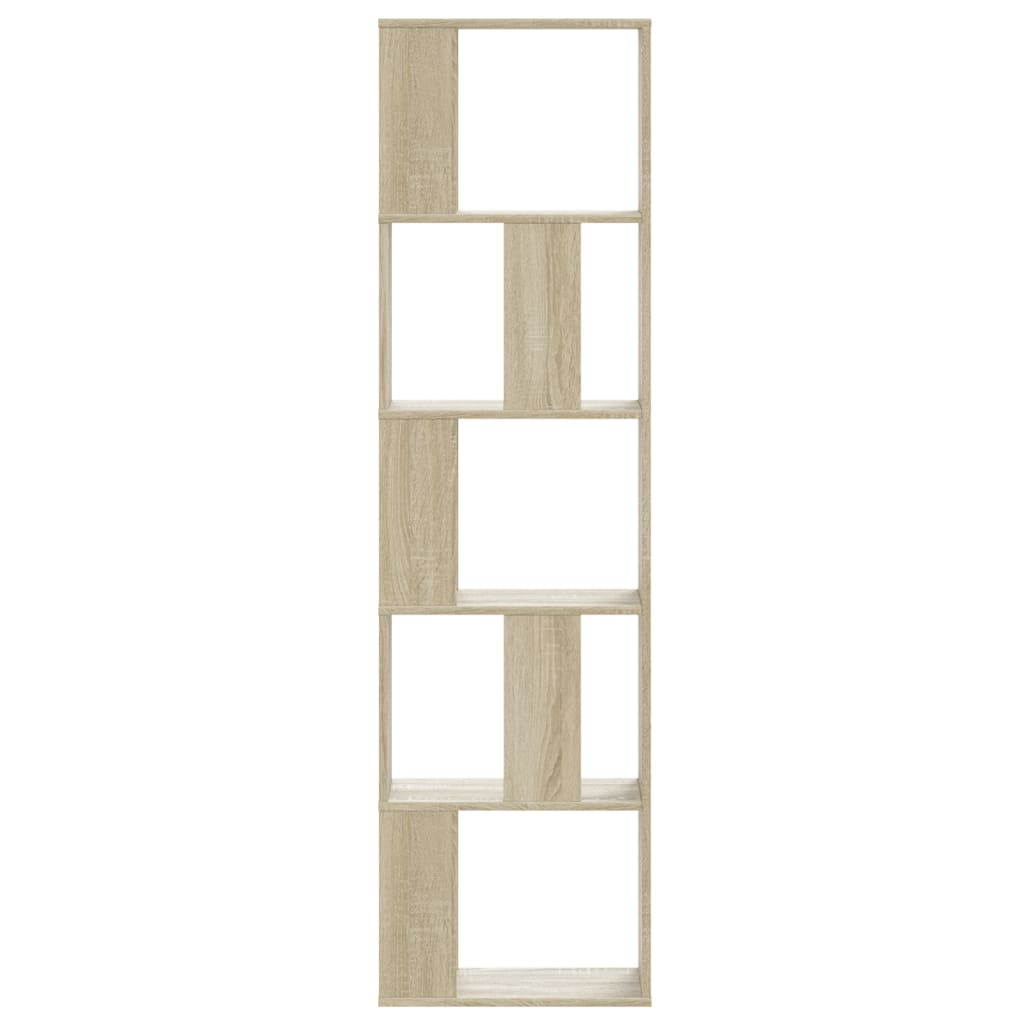 bogreol 45x23,5x162,5 cm 5 hylder konstrueret træ sonoma-eg