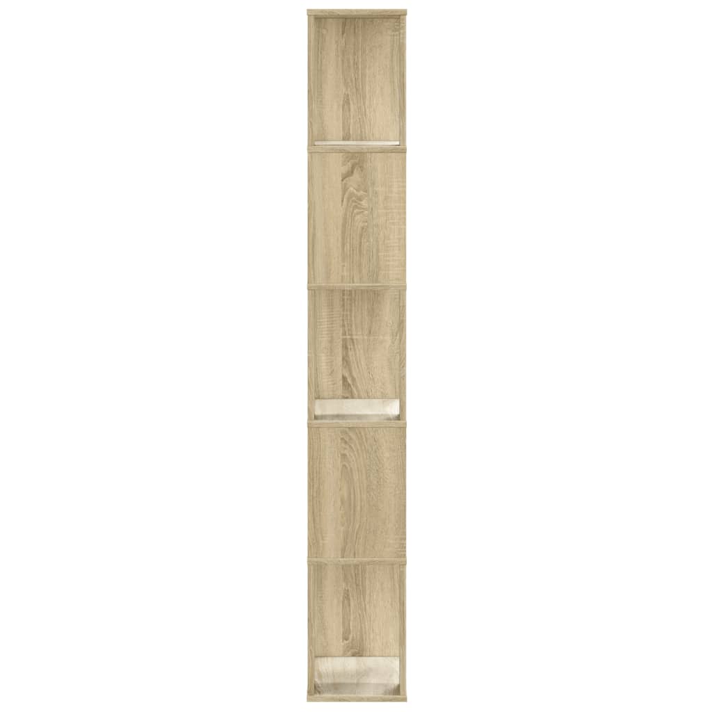 bogreol 45x23,5x162,5 cm 5 hylder konstrueret træ sonoma-eg
