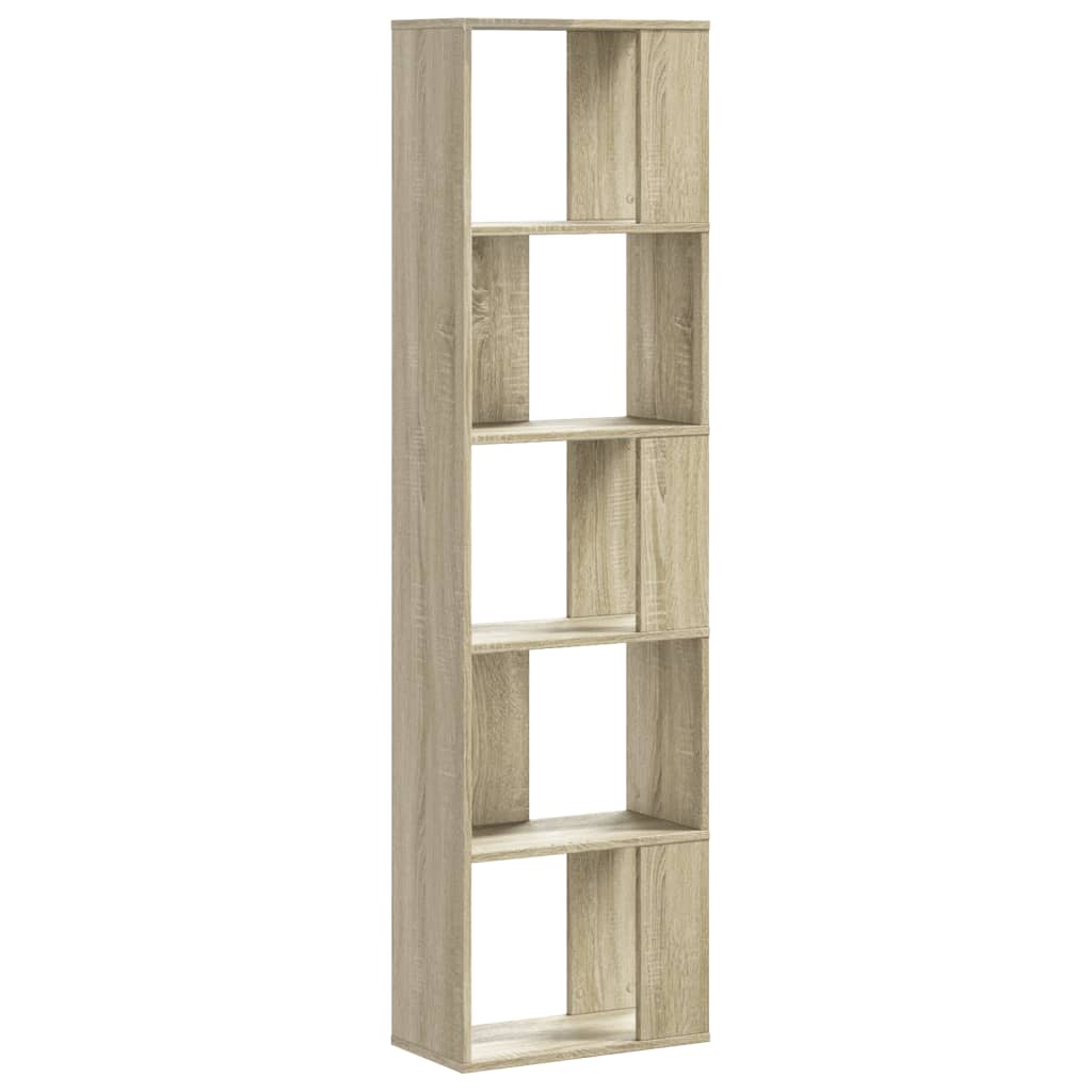 bogreol 45x23,5x162,5 cm 5 hylder konstrueret træ sonoma-eg