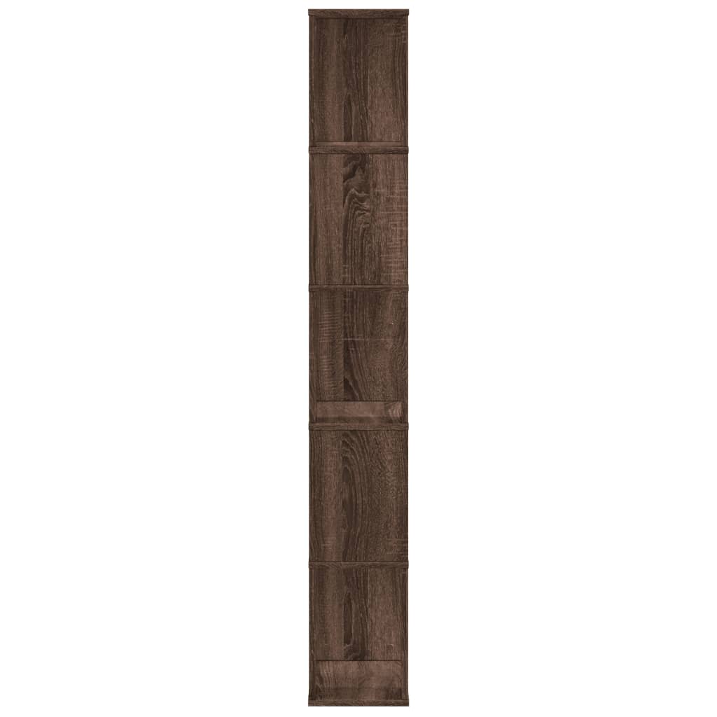 bogreol 45x23,5x162,5 cm 5 hylder konstrueret træ brunt eg