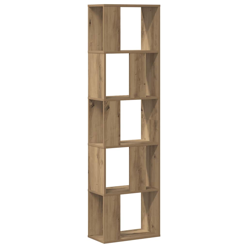 bogreol 45x23,5x162,5 cm 5 hylder konstrueret træ eg