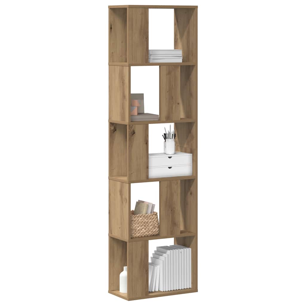 bogreol 45x23,5x162,5 cm 5 hylder konstrueret træ eg