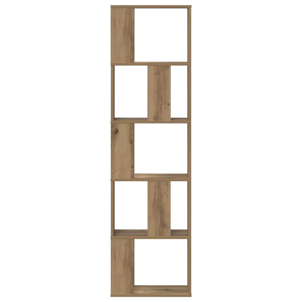 bogreol 45x23,5x162,5 cm 5 hylder konstrueret træ eg
