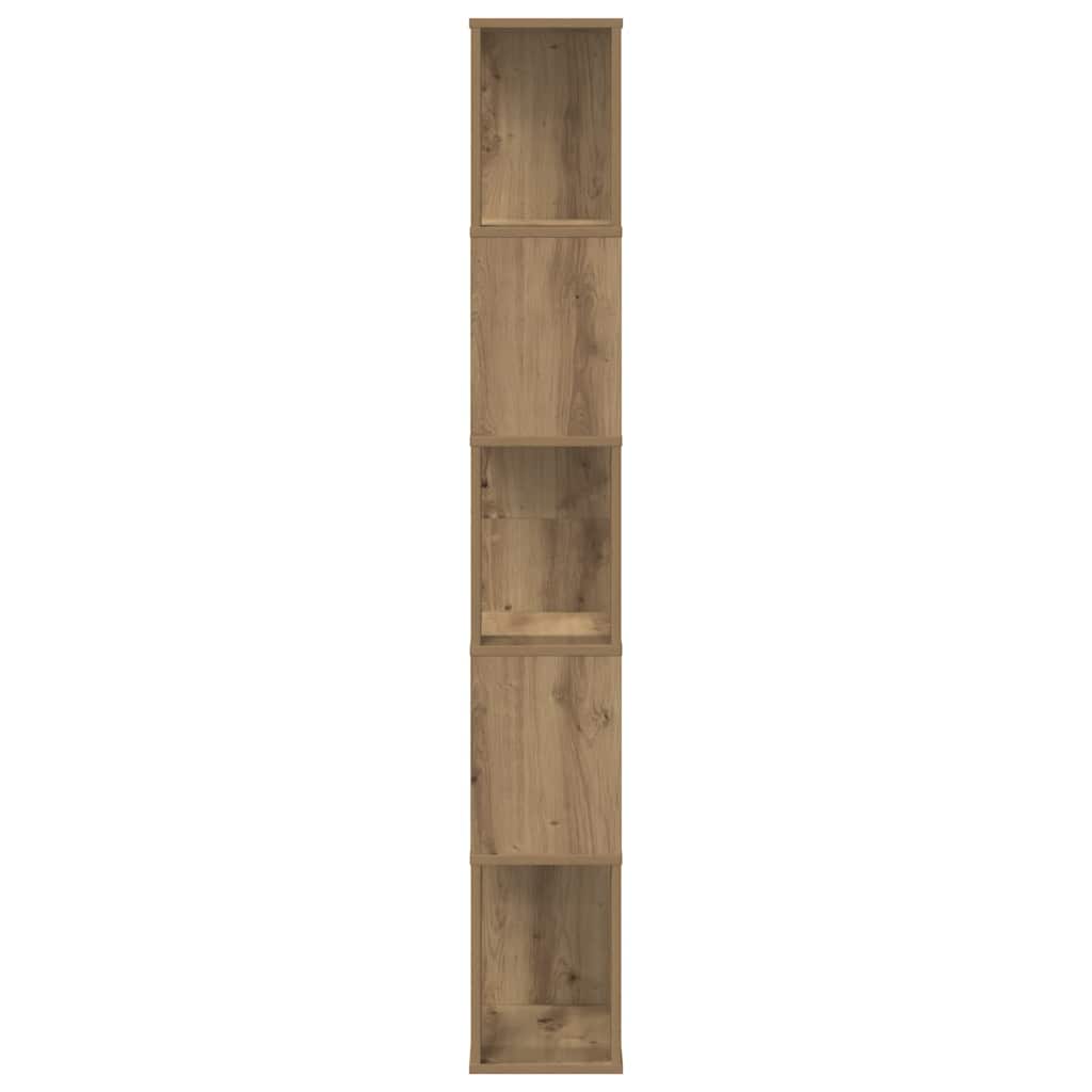 bogreol 45x23,5x162,5 cm 5 hylder konstrueret træ eg