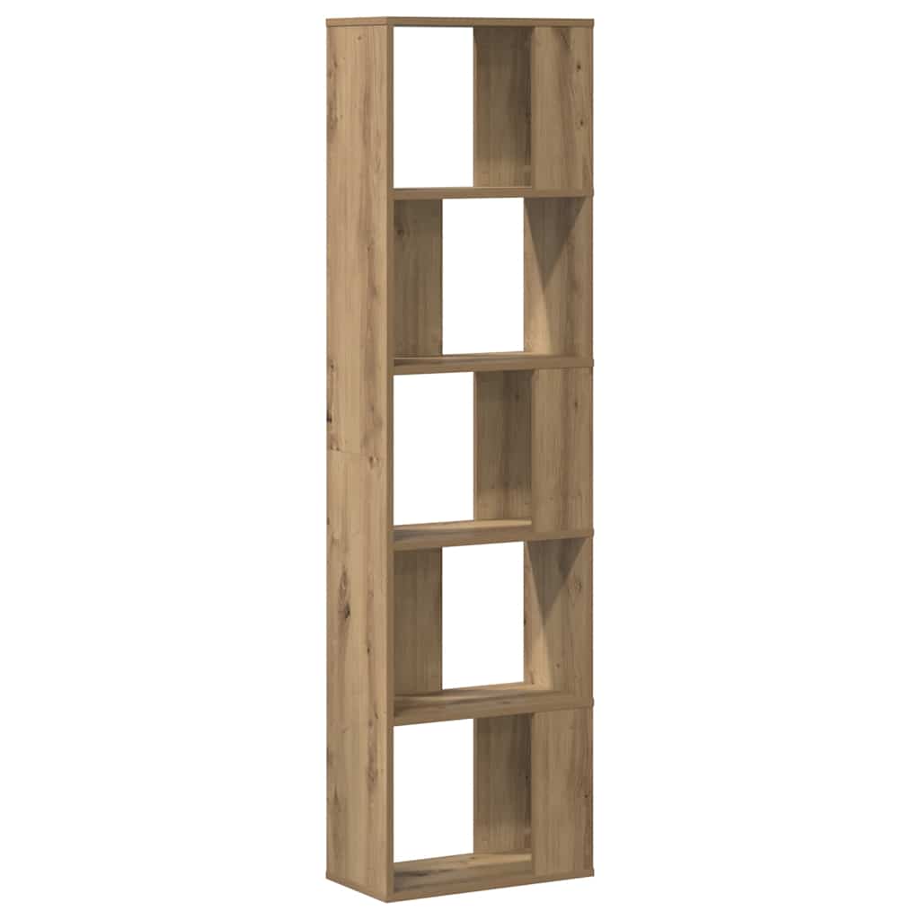 bogreol 45x23,5x162,5 cm 5 hylder konstrueret træ eg