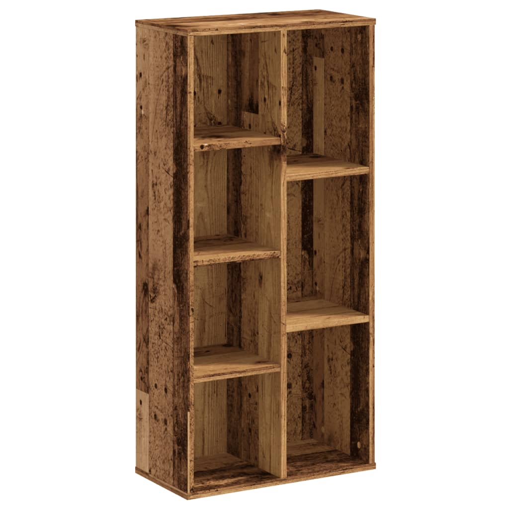 bogreol 50x25x105 cm konstrueret træ antikt træ