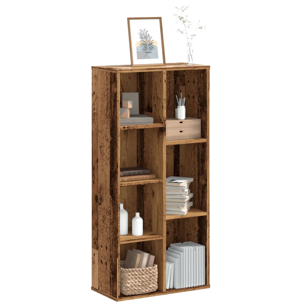 bogreol 50x25x105 cm konstrueret træ antikt træ