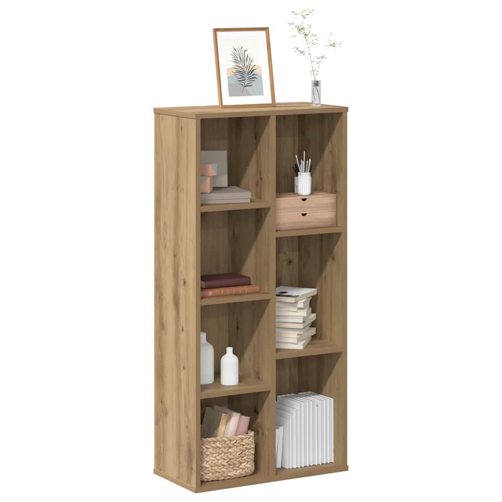 bogreol 50x25x105 cm konstrueret træ egetræsfarve