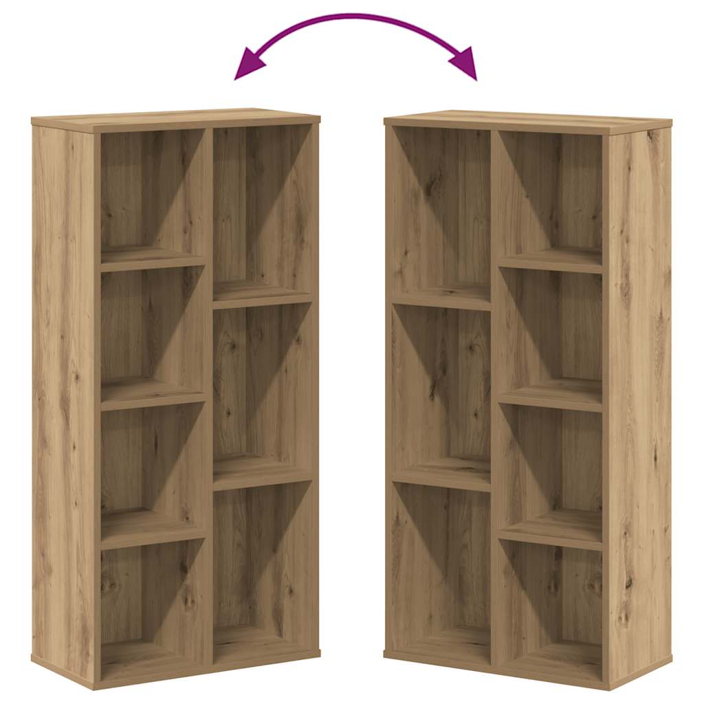 bogreol 50x25x105 cm konstrueret træ egetræsfarve