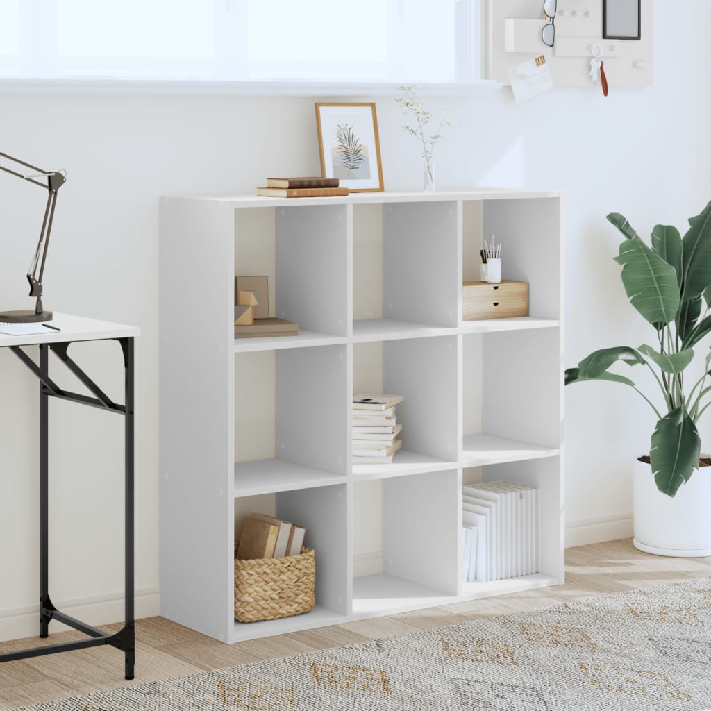 bogreol 102x32x102 cm konstrueret træ hvid