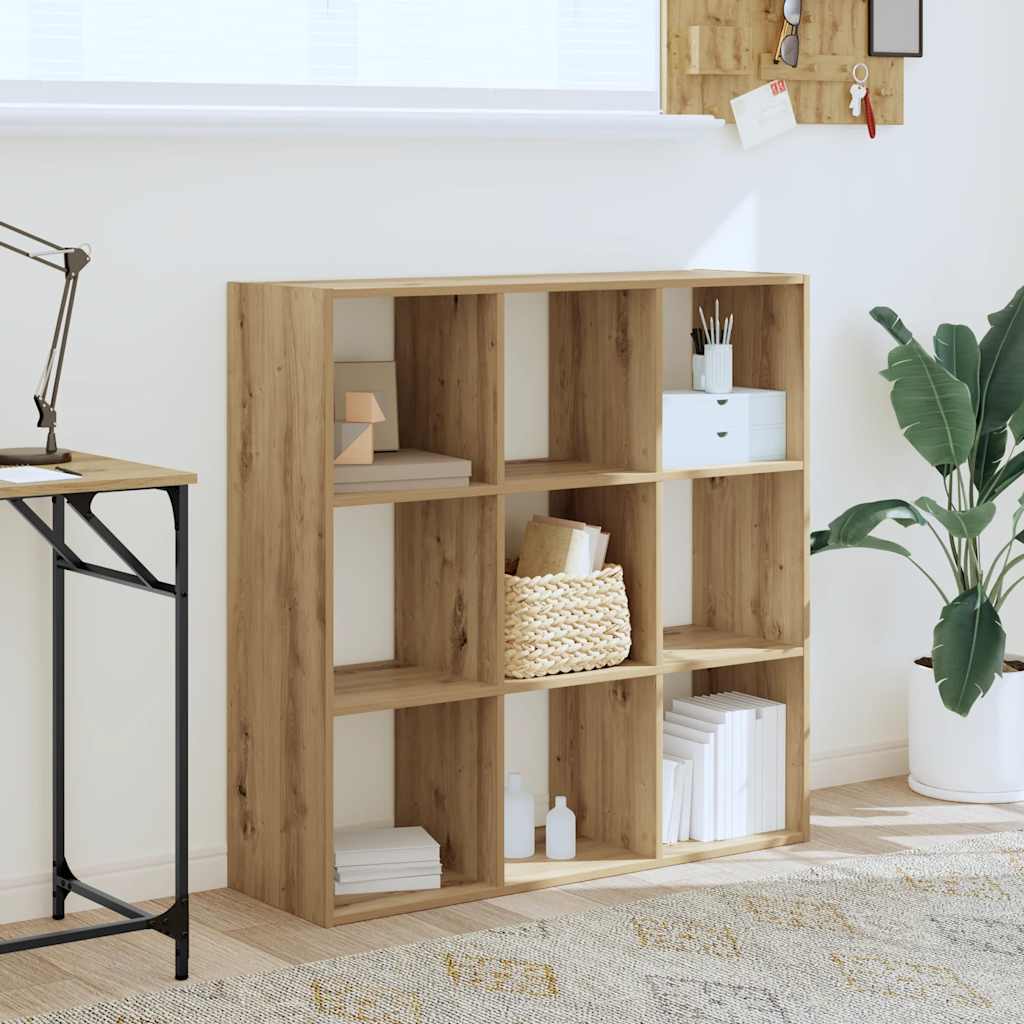 bogreol 102x32x102 cm konstrueret træ egetræsfarve
