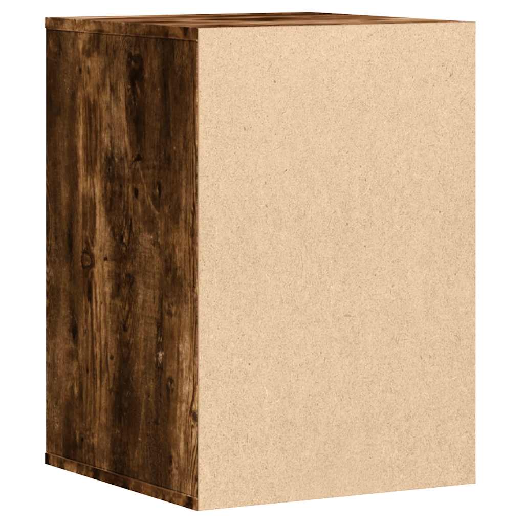 kommode til hjørne 40x41x58 cm konstrueret træ røget egetræ