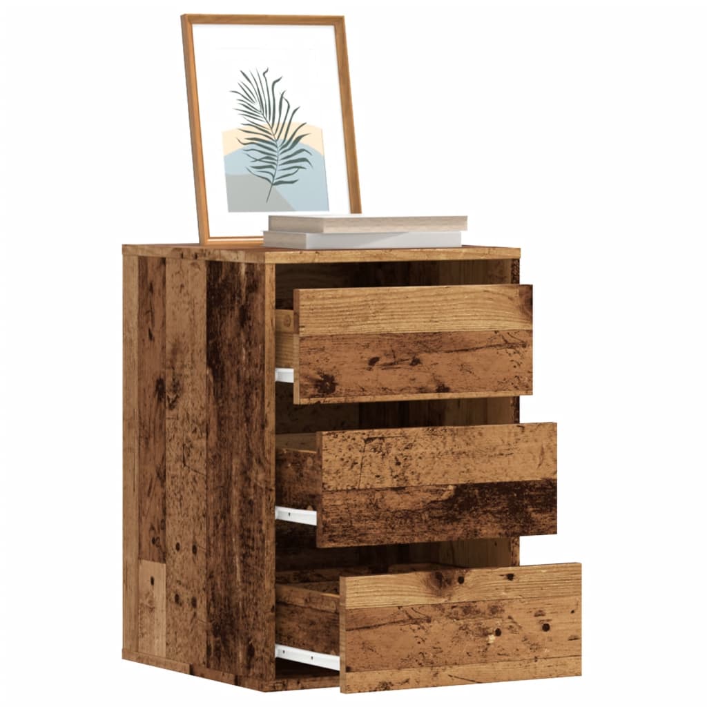 kommode til hjørne 40x41x58 cm konstrueret træ antikt træ
