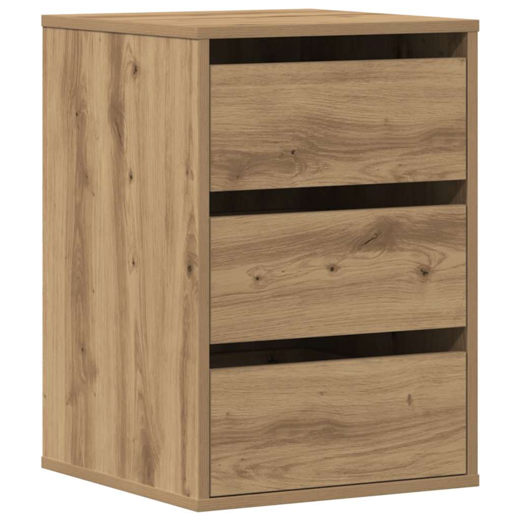 kommode til hjørne 40x41x58 cm konstrueret træ egetræsfarve
