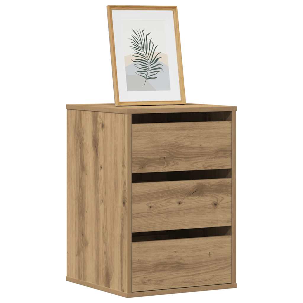 kommode til hjørne 40x41x58 cm konstrueret træ egetræsfarve