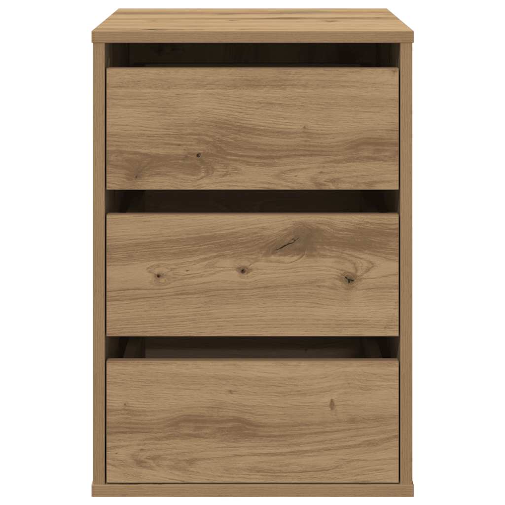 kommode til hjørne 40x41x58 cm konstrueret træ egetræsfarve