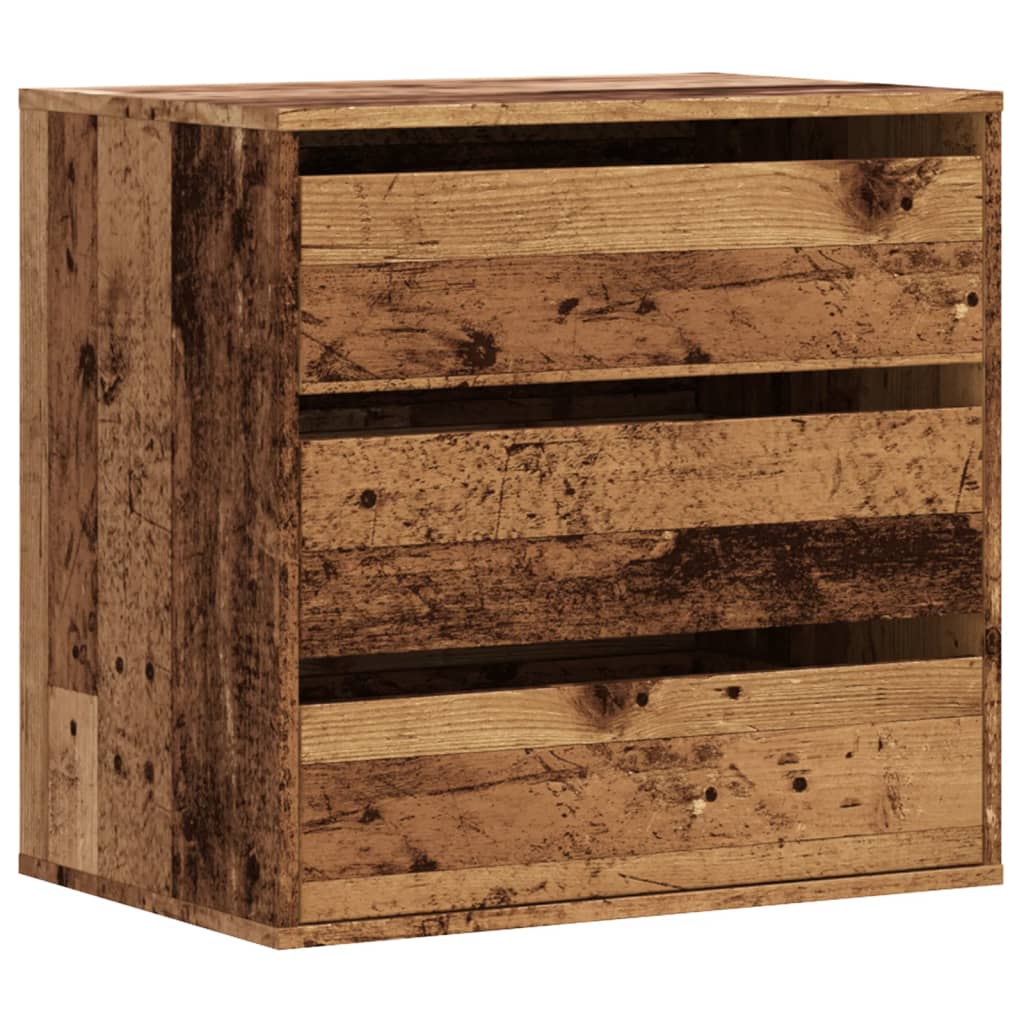 kommode til hjørne 60x41x58 cm konstrueret træ antikt træ