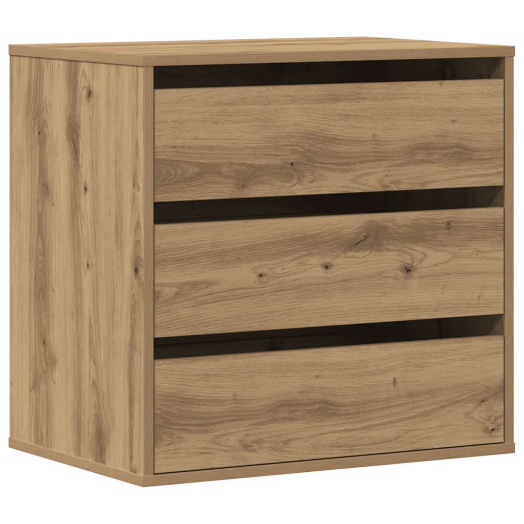 kommode til hjørne 60x41x58 cm konstrueret træ egetræsfarve