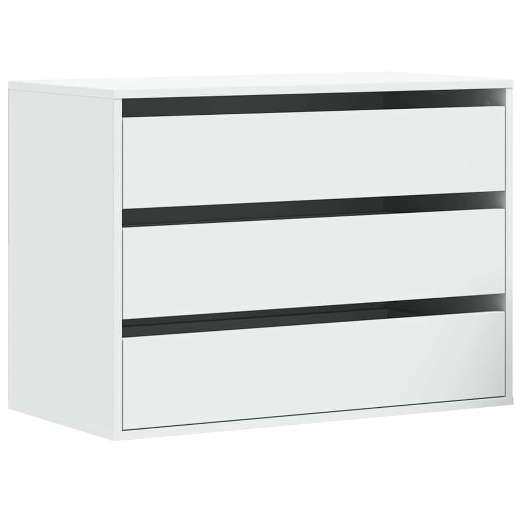 kommode til hjørne 80x41x58 cm konstrueret træ hvid
