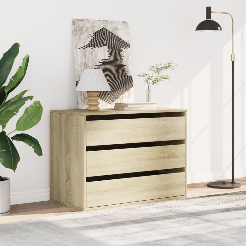 kommode til hjørne 80x41x58 cm konstrueret træ sonoma-eg