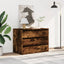 kommode til hjørne 80x41x58 cm konstrueret træ røget egetræ