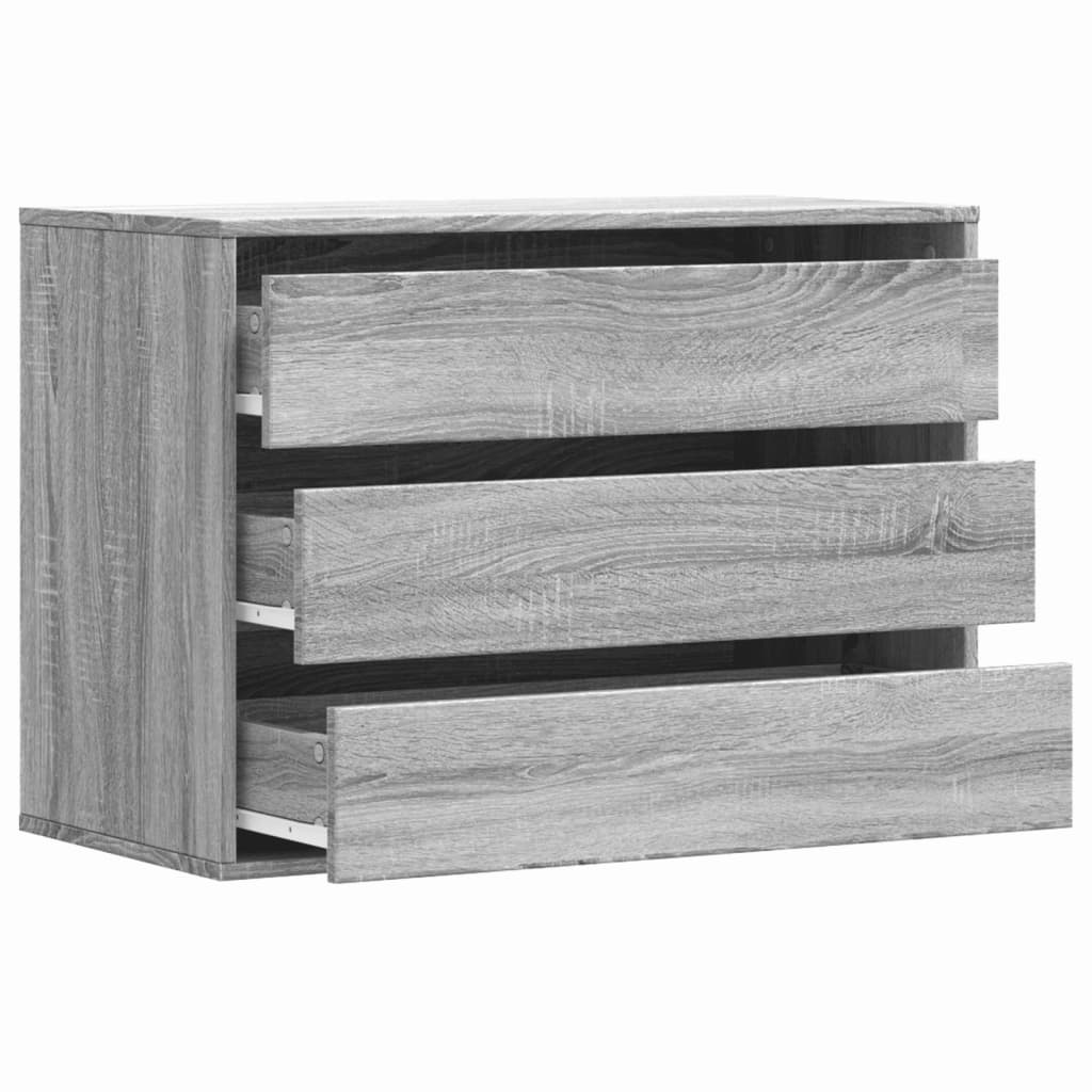 kommode til hjørne 80x41x58 cm konstrueret træ grå sonoma-eg