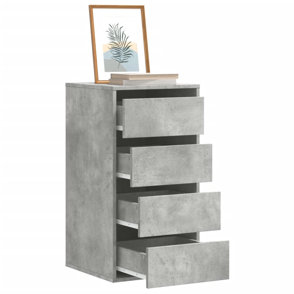 kommode til hjørne 40x41x76 cm konstrueret træ betongrå
