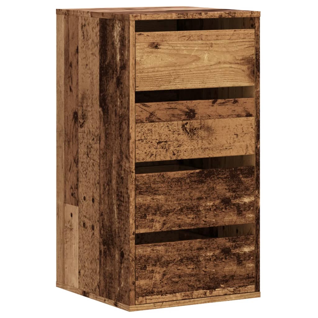 kommode til hjørne 40x41x76 cm konstrueret træ antikt træ