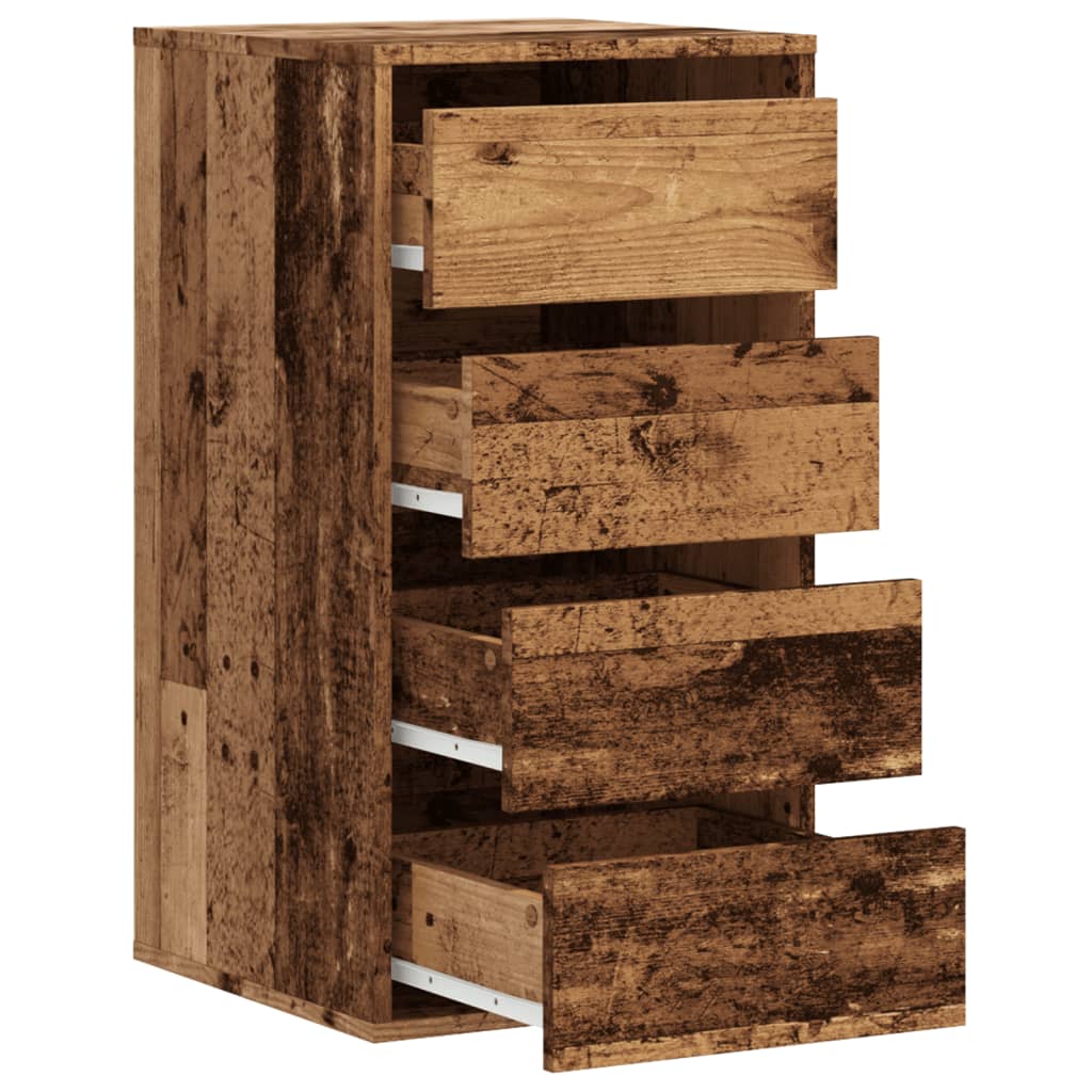 kommode til hjørne 40x41x76 cm konstrueret træ antikt træ
