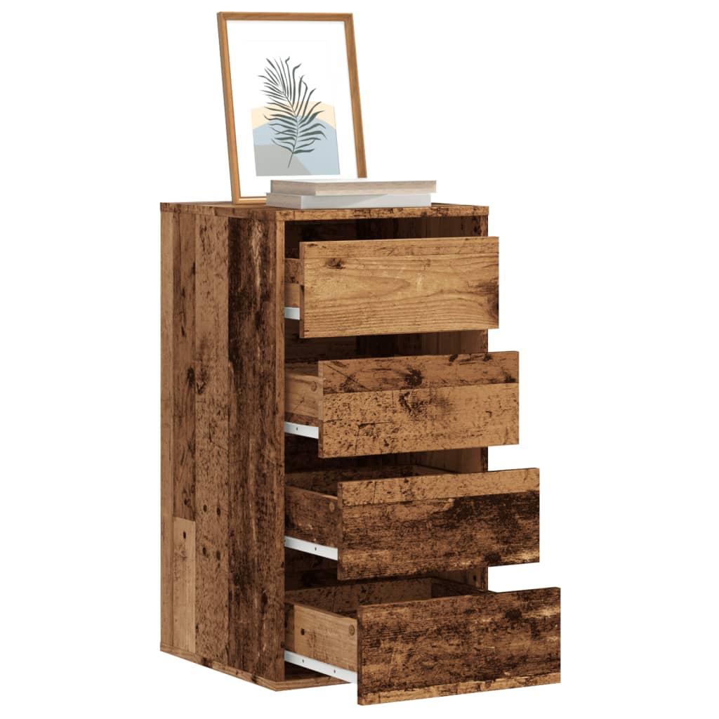 kommode til hjørne 40x41x76 cm konstrueret træ antikt træ